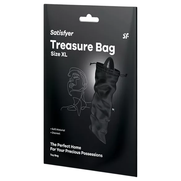 Satisfyer Treasure Bag XL - diskrete Aufbewahrungstasche - groß (schwarz)