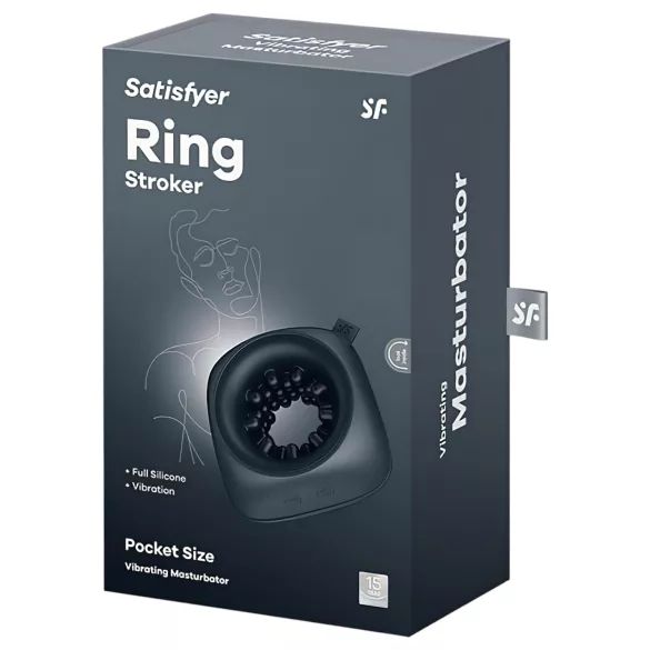 Satisfyer Ring Stroker - Akku-Vibrator-Masturbator (Schwarz)