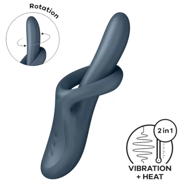 Satisfyer Heat Flex 4 - wärmender Vibrator mit Klitorisschaft (grau)