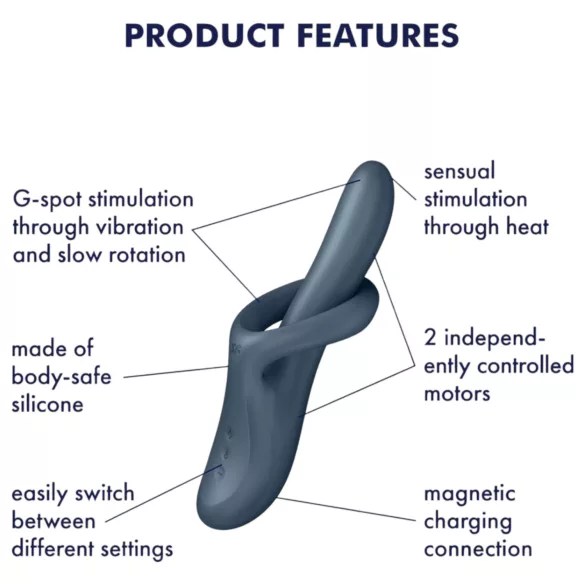 Satisfyer Heat Flex 4 - wärmender Vibrator mit Klitorisschaft (grau)