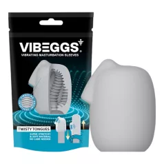   VIBEGGS Twisty Tongues - vibrierendes Eier‑Masturbator (weiß)
