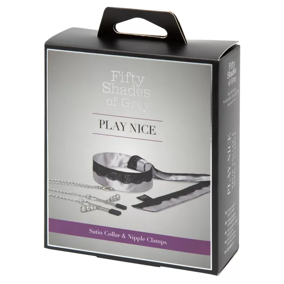 Fifty Shades of Grey - Brustklemmen mit Halsband (silber)