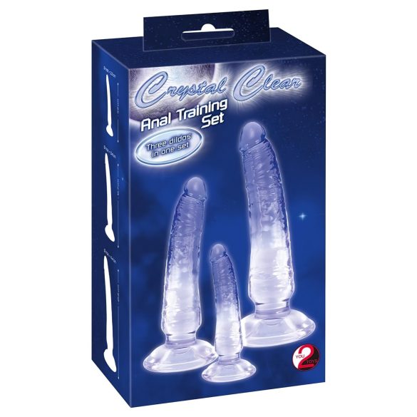 Crystal Clear - Analdildo Trainer Set - 3 Stück (Transparent-Blau)
