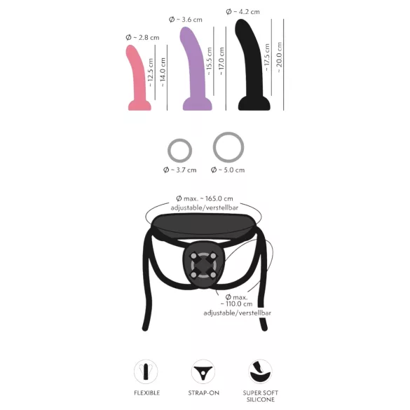 You2Toys - Strap-On Dildo Set (Schwarz)