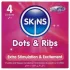 Skins - geripptes und genopptes Kondom (4 Stk)