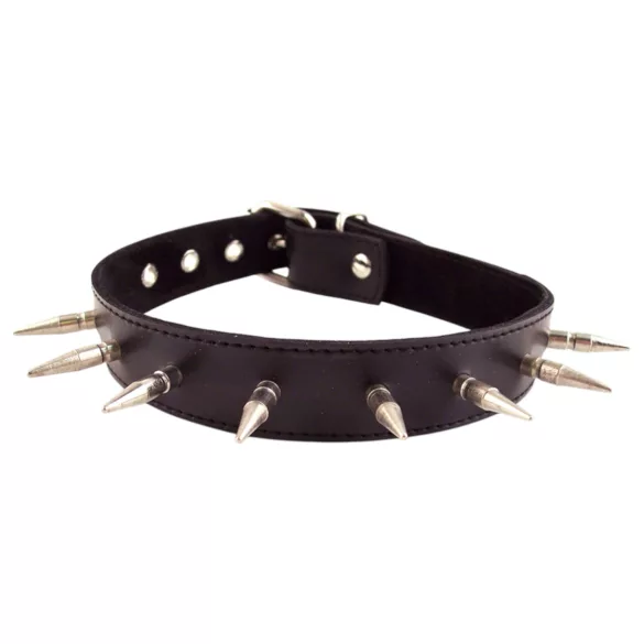 Rouge - echtes Leder, Nietenhalsband (schwarz)