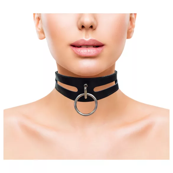 Rouge - echter Lederhalsband (schwarz)