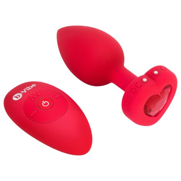 b-vibe heart - Wiederaufladbarer Analvibrator mit Fernbedienung (rot)
