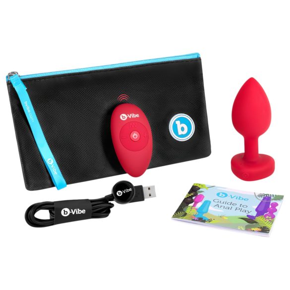 b-vibe heart - Wiederaufladbarer Analvibrator mit Fernbedienung (rot)