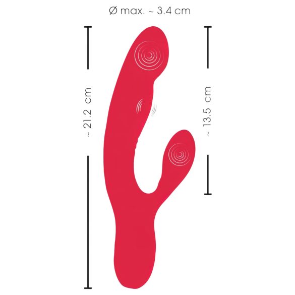 Smile Thumping Rabbit - Roter Akkuvibrator mit 3 Motoren