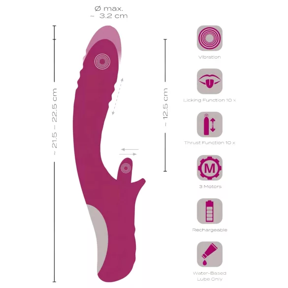 Javida Licking & Thrusting - lecken & stoßen Vibrator (lila)