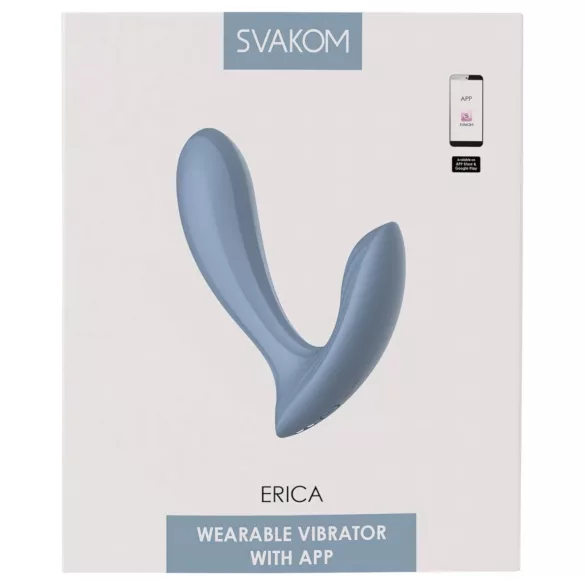 Svakom Erica - tragbarer, App-gesteuerter aufsetzbarer Vibrator (blau)