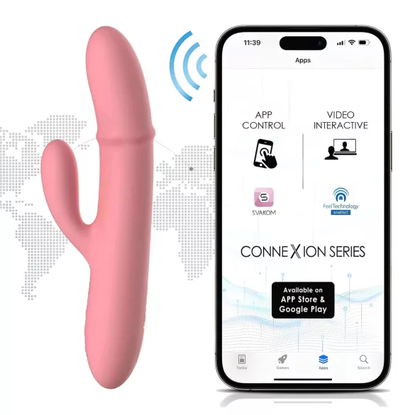 Svakom Mora Neo - App-gesteuerter Vibrator mit Perlen und Klitorisstimulator (Pink)