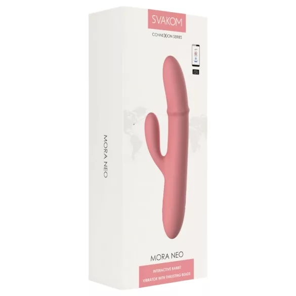 Svakom Mora Neo - App-gesteuerter Vibrator mit Perlen und Klitorisstimulator (Pink)