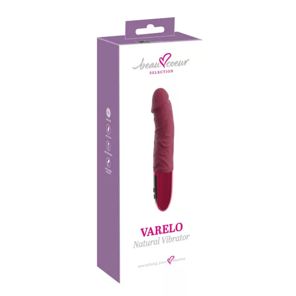 Beau Coeur Varelo - lebensechter, akkubetriebener Silikonvibrator (rot)