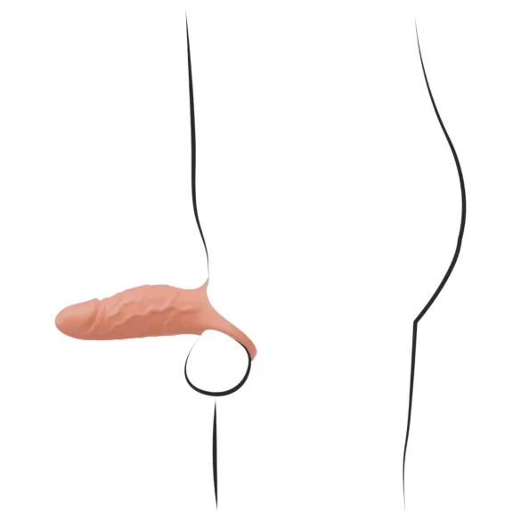 Realistixxx - Natürliches Penis-Manschette mit Vibration und Eierschleife