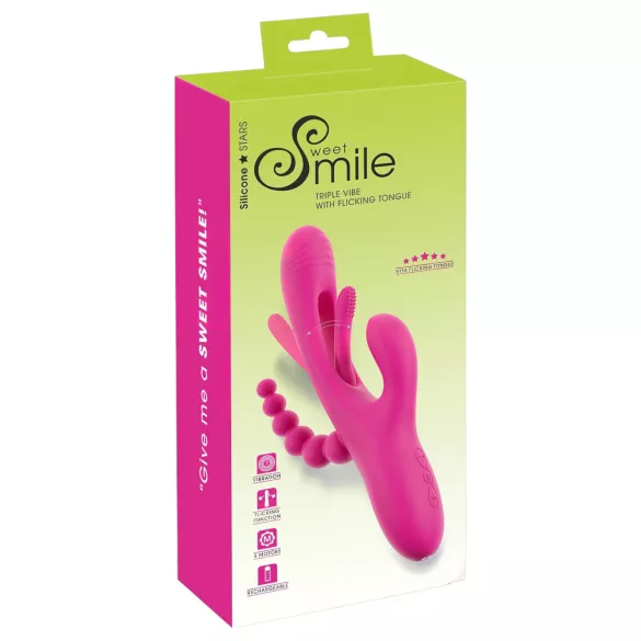 SMILE - Dreifach-Arms Vibrator mit Klitorisstimulator (pink)