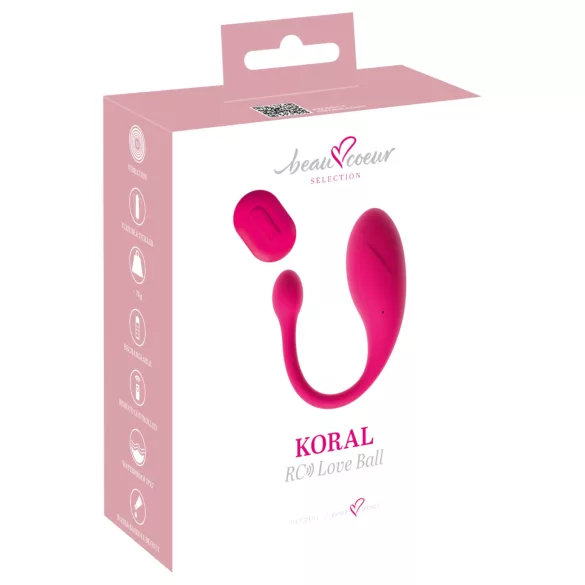 Beau Coeur Koral - Vibrations-Ei mit Fernbedienung (Pink)
