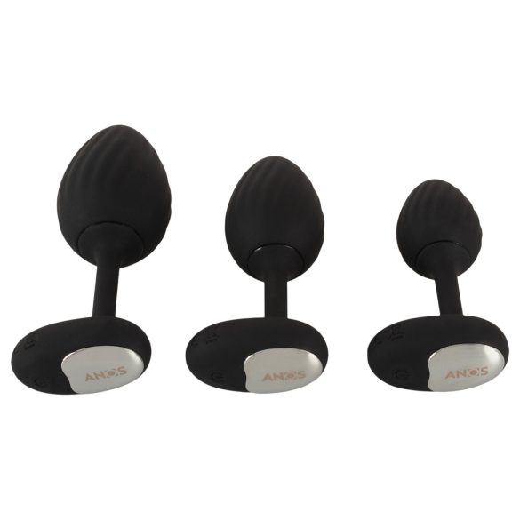 ANOS - vibrierendes Anal-Plug-Set (schwarz)