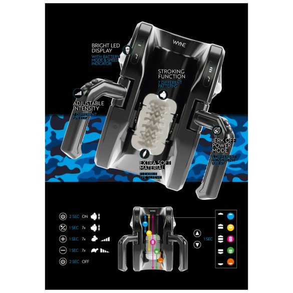 WYNE 10 - Automatischer Masturbator mit Haltegriff (schwarz)