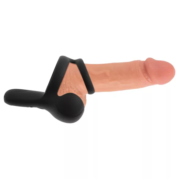 Rebel - vibrierender Hoden- und Dammstimulator Penisring (schwarz)