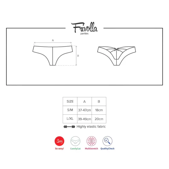 Obsessive Frivolla - pikante schwarze Damen-Spitzenpanty - L/XL