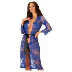Obsessive Cobaltess - Spitze Morgenmantel (blau)