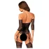 Obsessive - Gemusterter Netz-Overall (Schwarz) (S-L)