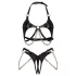 Obsessive Anyya - BH-Set in Lederoptik mit Ketten (schwarz)