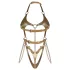 Obsessive Anyya - Body mit Trägern und Ketten in Lederoptik (gold)