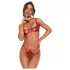 Obsessive Luise - zweiteiliges Dessous-Set mit Tulpenmuster (rot)