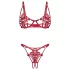 Obsessive Luise - zweiteiliges Dessous-Set mit Tulpenmuster (rot)