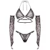 Obsessive Addia - Leopardenmuster-Netz-Set - L/XL