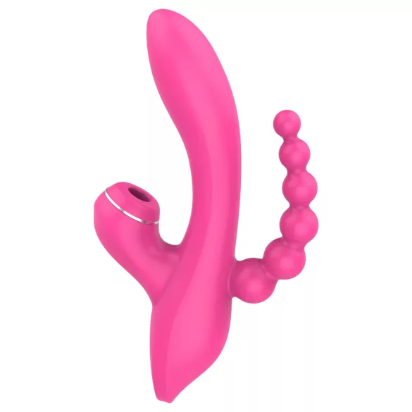 Erospace Sweet Play - G-Punkt-Vibrator mit Analsonde und Saugfunktion (rosa)