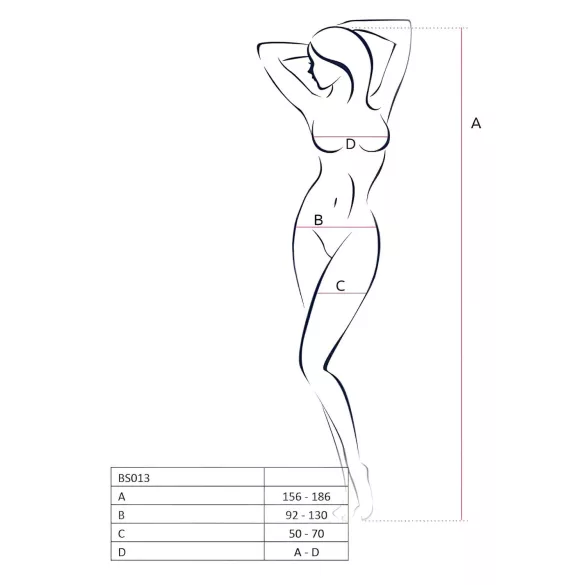 Passion BS013 - Gestreiftes Netz-Set (Rot) - S-L