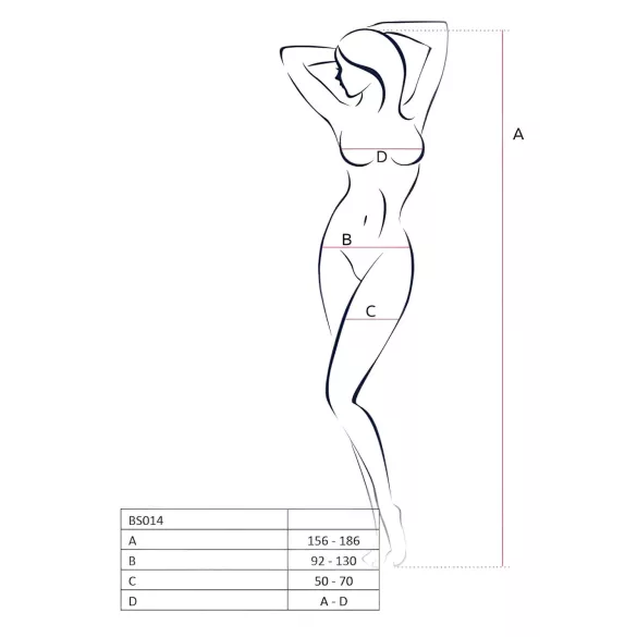 Passion BS014 - Offener Netz-Overall mit Korsett (Weiß) - S-L