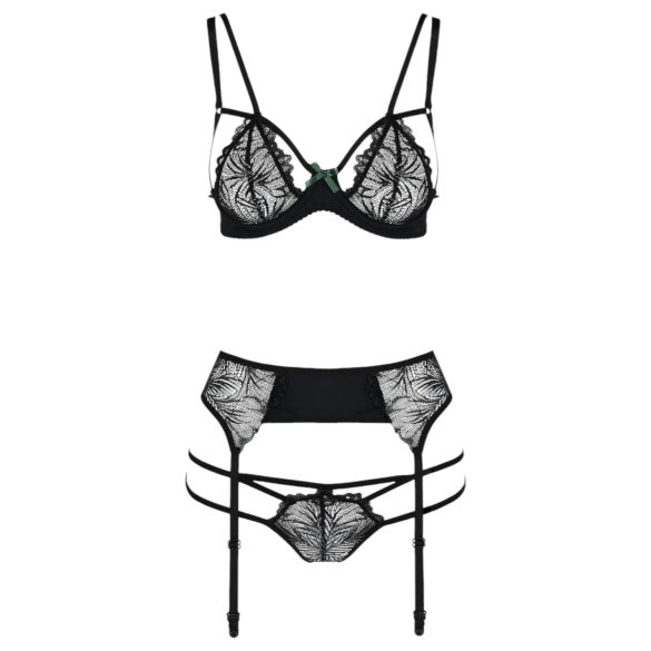 Passion Floris - Dessous-Set (schwarz) - L/XL