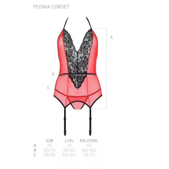 Passion Peonia - BH-Top und String (rot) - L/XL