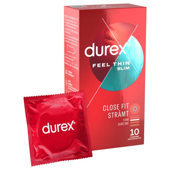 Durex Feel Thin Slim – Natürliche Gefühl Kondome (10 Stück)