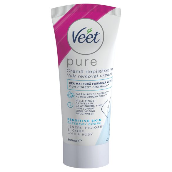 Veet Pure - Haarentfernungscreme für Beine und Körper - empfindliche Haut (200 ml)