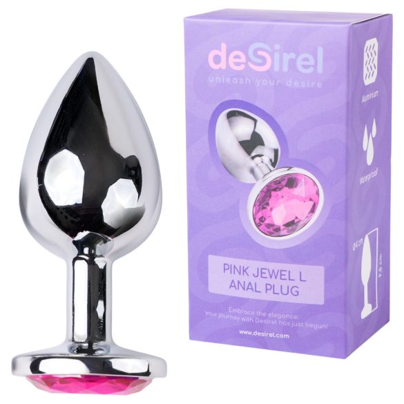 Desirel Pink Jewel L - Analplug (Silber-Rosa)