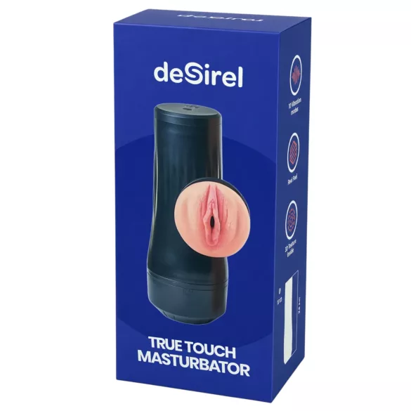 Desirel True Touch - realistische vibrierende Liebesvagina (natur-schwarz)