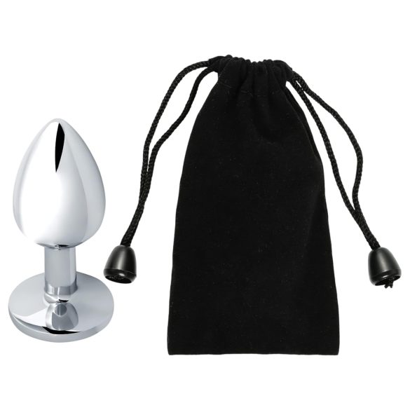 Sunfo - Metall Analplug mit gelbem Stein (Silber)