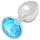 Sunfo - Metall Anal Plug mit hellblauem Stein (Silber)