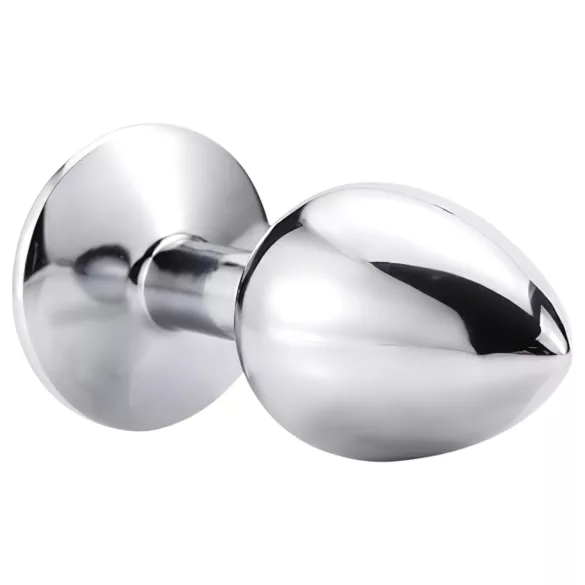 Sunfo - Metall Anal Plug mit hellblauem Stein (Silber)