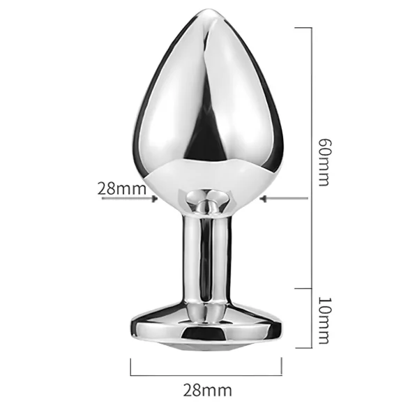 Sunfo - Metall Anal Plug mit herzförmigem lila Stein (silber)