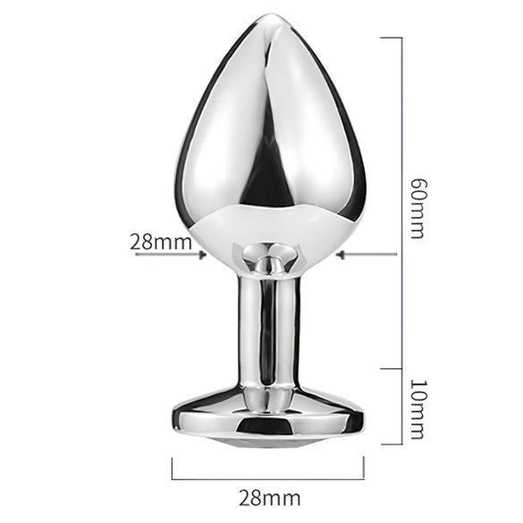 Sunfo - Metall Anal Plug mit Herzformigem Blauen Stein (Silber)