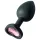 Sunfo - Silikon Analplug mit herzförmigem rosa Stein (schwarz)