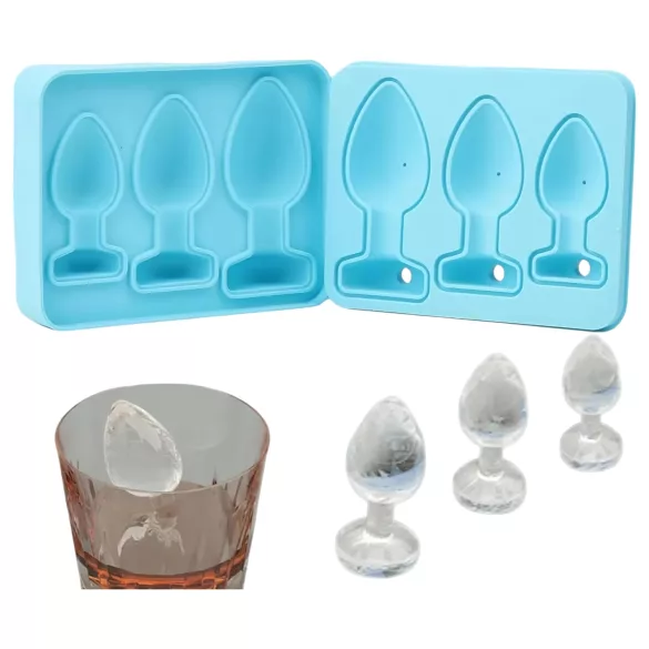 Analplug-Eiswürfelform (blau)