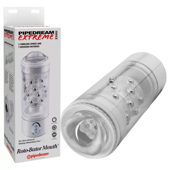 PDX Roto-Bator - vibrierender Mundmasturbator (weiß)